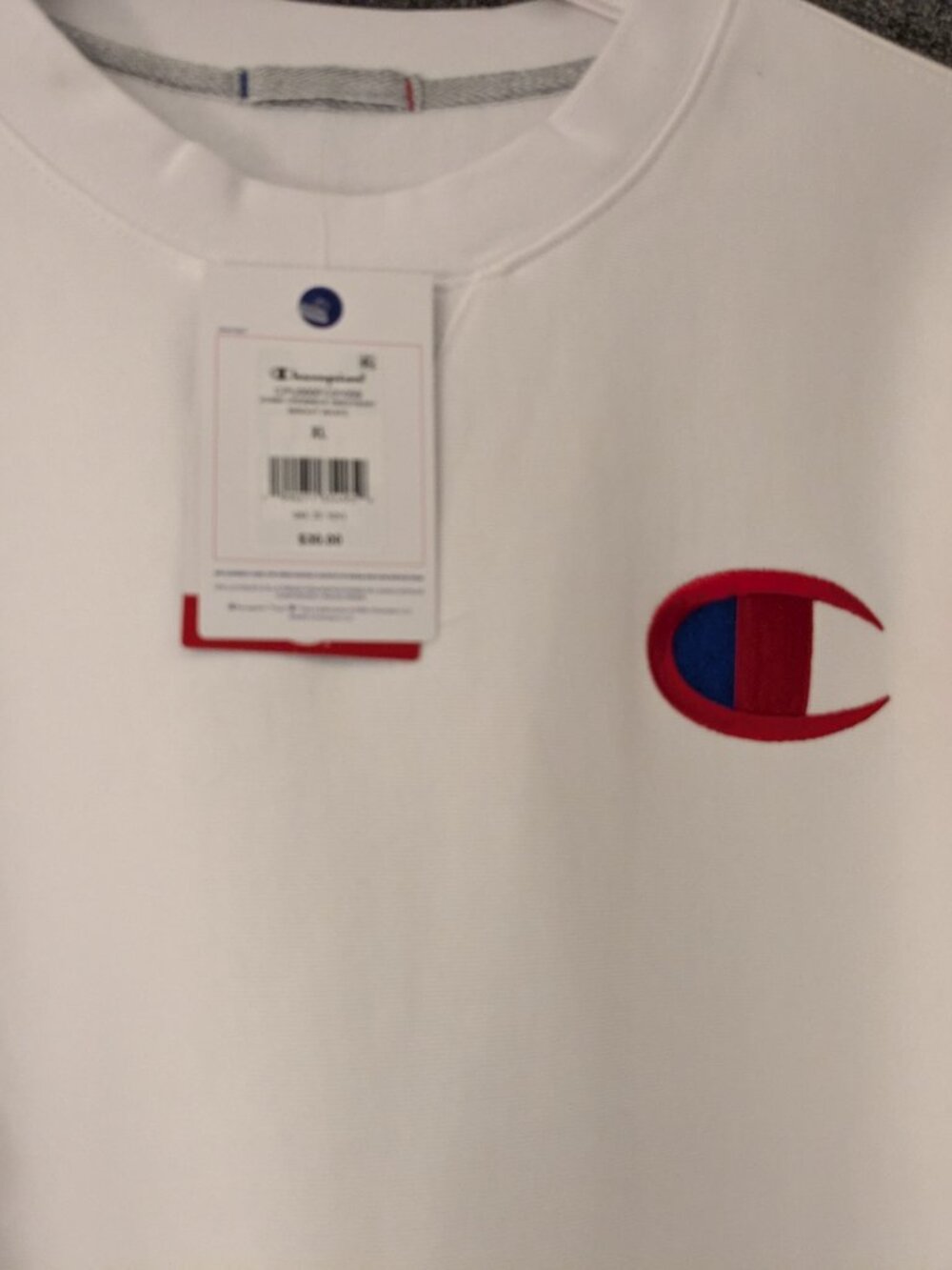 New!  Champion XL  White Sweatshirt Essential Weave 48-50" Chest - Picture 2 of 5